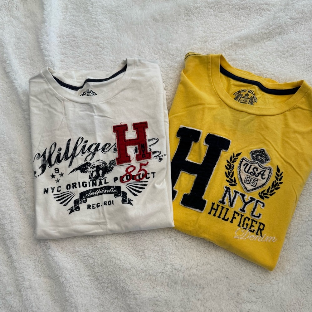 Tommy Hilfiger Graphic Tee Bundle – Yellow & White – Men’s Size L